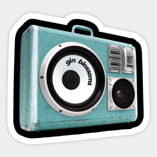 a radio with gin blossoms sticker Sticker